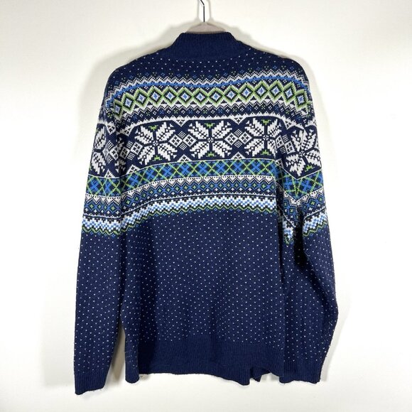 Vineyard Vines Sweater Mens XL Fair Isle Nordic Merino Wool 1/4 Zip Alpaca - Picture 7 of 9